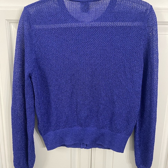 M Missoni Women’s Knit Blue Button Down Cardigan Size 46 - Picture 4 of 7